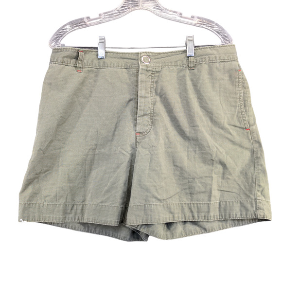 GAP Factory Store Women's Chino Shorts Green Size 12 100% Cotton Slash Pockets - Picture 1 of 12